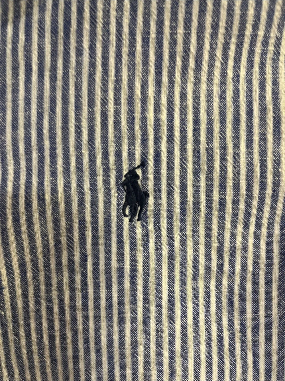 Ralph Lauren Blue & White Striped Short-Sleeve Button-Down Shirt